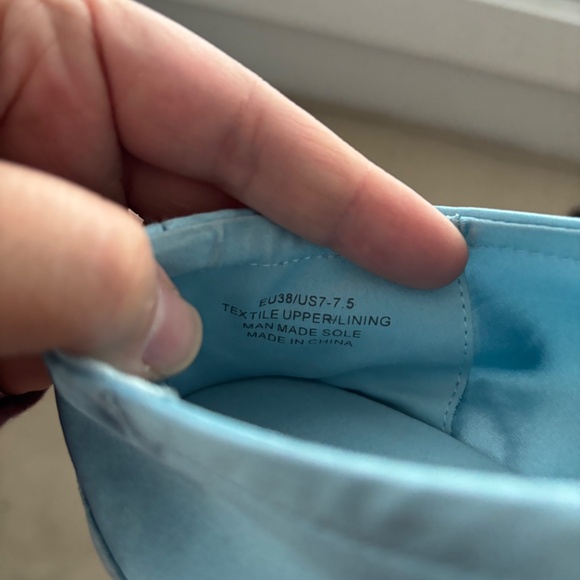 Vivaia Square-Toe Lace-Up Satin Sneakerina Shoes Cristina Dream Blue - Size 38 - Picture 7 of 10